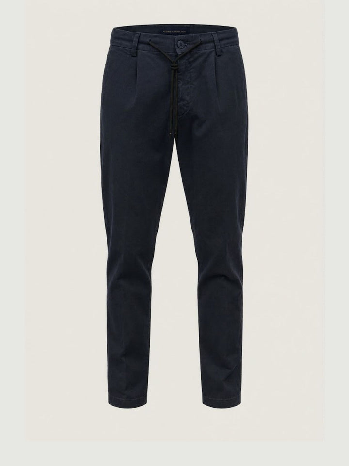 Pantalone con coulisse in cotone blu navy P002CO0461M 7000 ANDREA MORANDO 