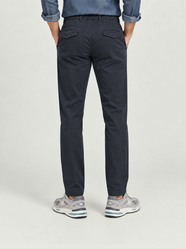 Pantalone con coulisse in cotone blu P002CO0461M 7019 ANDREA MORANDO 