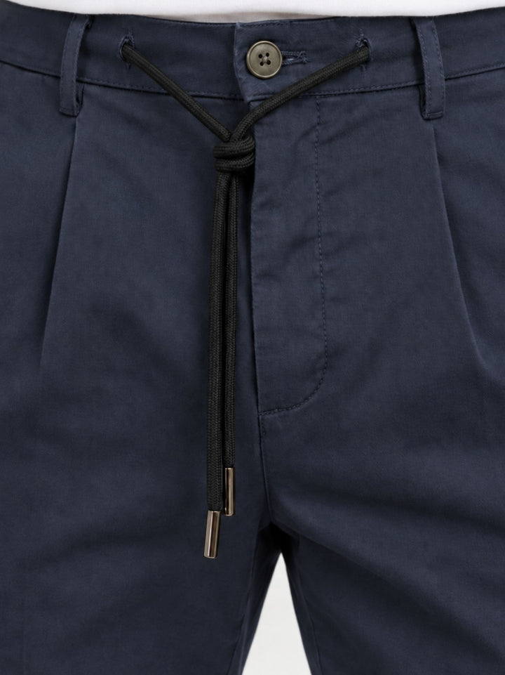 Pantalone con coulisse in cotone blu P002CO0461M 7019 ANDREA MORANDO 