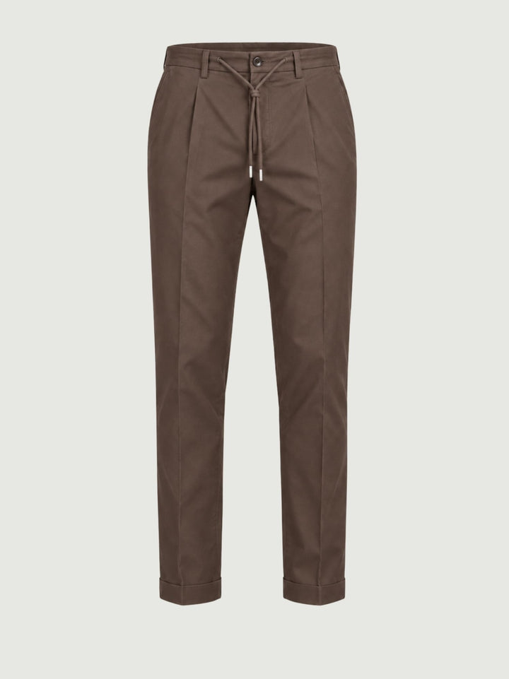 Pantalone chino con coulisse moro P002LY0013M 2000 ANDREA MORANDO 