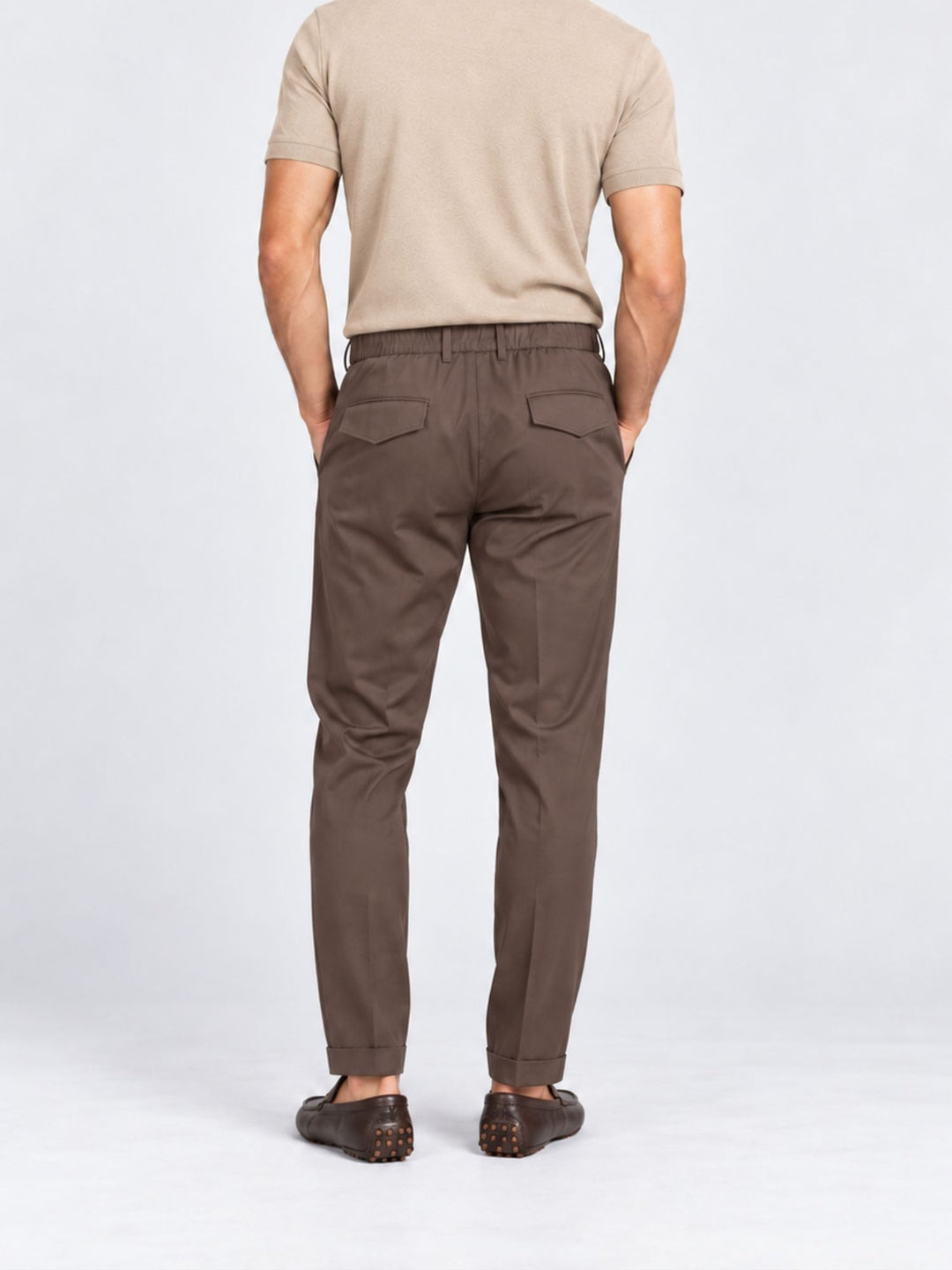 Pantalone chino con coulisse moro P002LY0013M 2000 ANDREA MORANDO 