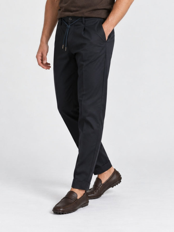 Pantalone chino con coulisse navy P002LY0013M 7000 ANDREA MORANDO 