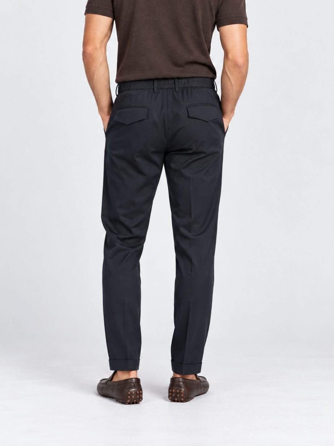 Pantalone chino con coulisse navy P002LY0013M 7000 ANDREA MORANDO 