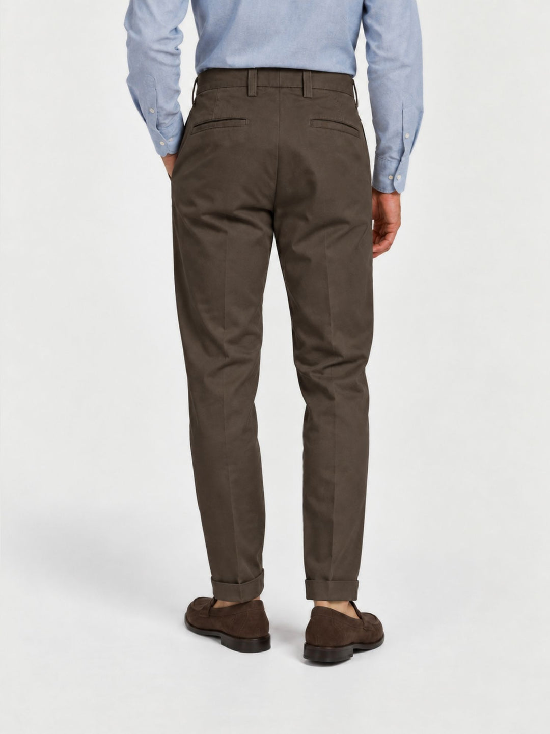 Pantalone chino con pinces moro P003CO0457M 2000 ANDREA MORANDO 