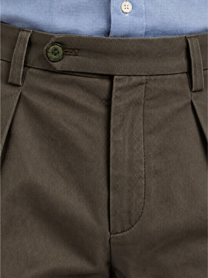 Pantalone chino con pinces moro P003CO0457M 2000 ANDREA MORANDO 