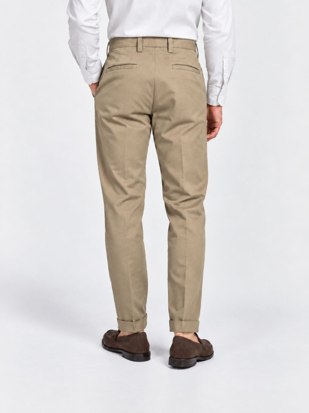 Pantalone chino con pinces sabbia P003CO0457M 2001 ANDREA MORANDO 