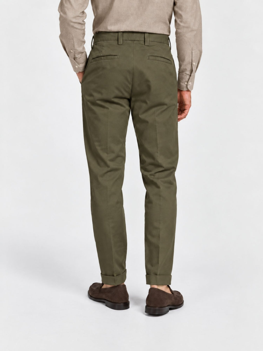 Pantalone chino con pinces militare P003CO0457M 4017 ANDREA MORANDO 