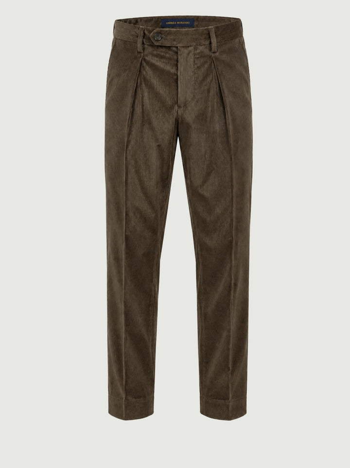 Pantalone chino in velluto a coste moro P003CO0473M 2000 ANDREA MORANDO 