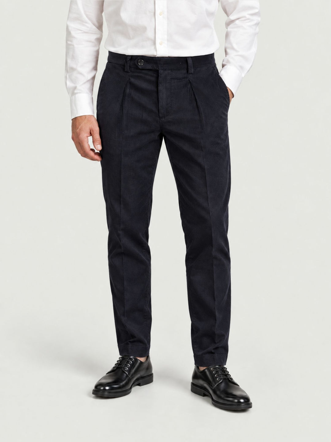 Pantalone chino in velluto a coste navy P003CO0473M 7000 ANDREA MORANDO 