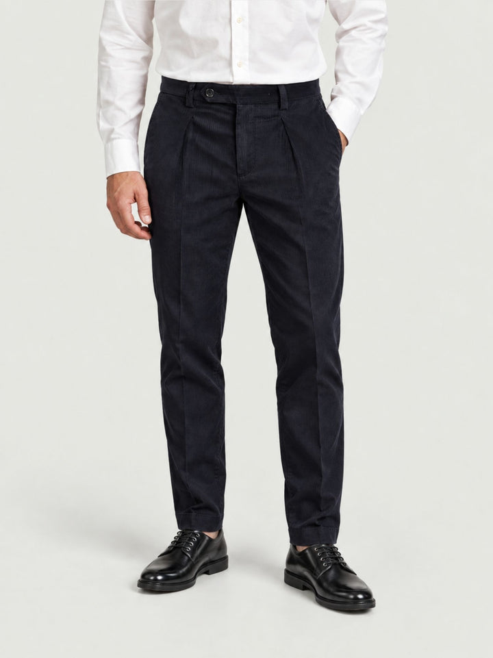 Pantalone chino in velluto a coste navy P003CO0473M 7000 ANDREA MORANDO 