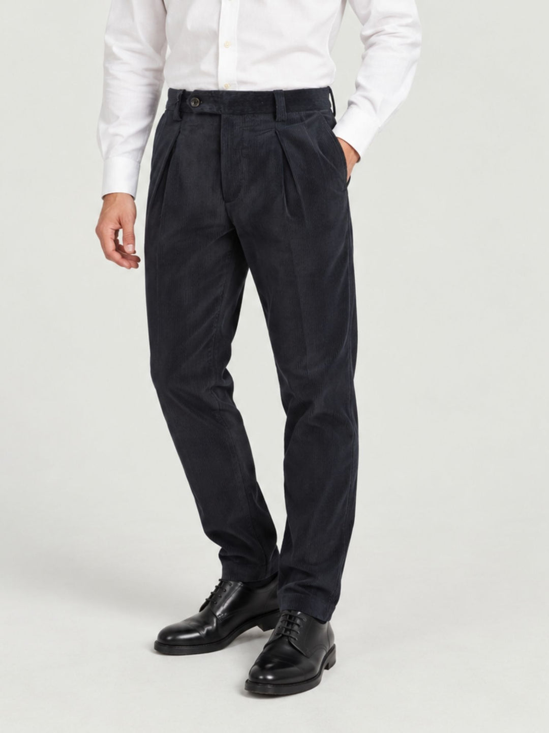 Pantalone chino in velluto a coste navy P003CO0473M 7000 ANDREA MORANDO 
