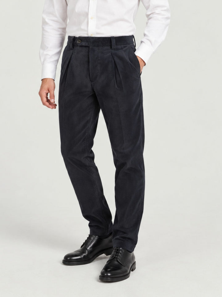 Pantalone chino in velluto a coste navy P003CO0473M 7000 ANDREA MORANDO 