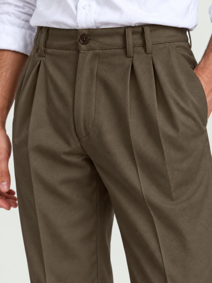Pantalone doppia pince cotone moro P006CO0547M 2000 ANDREA MORANDO 