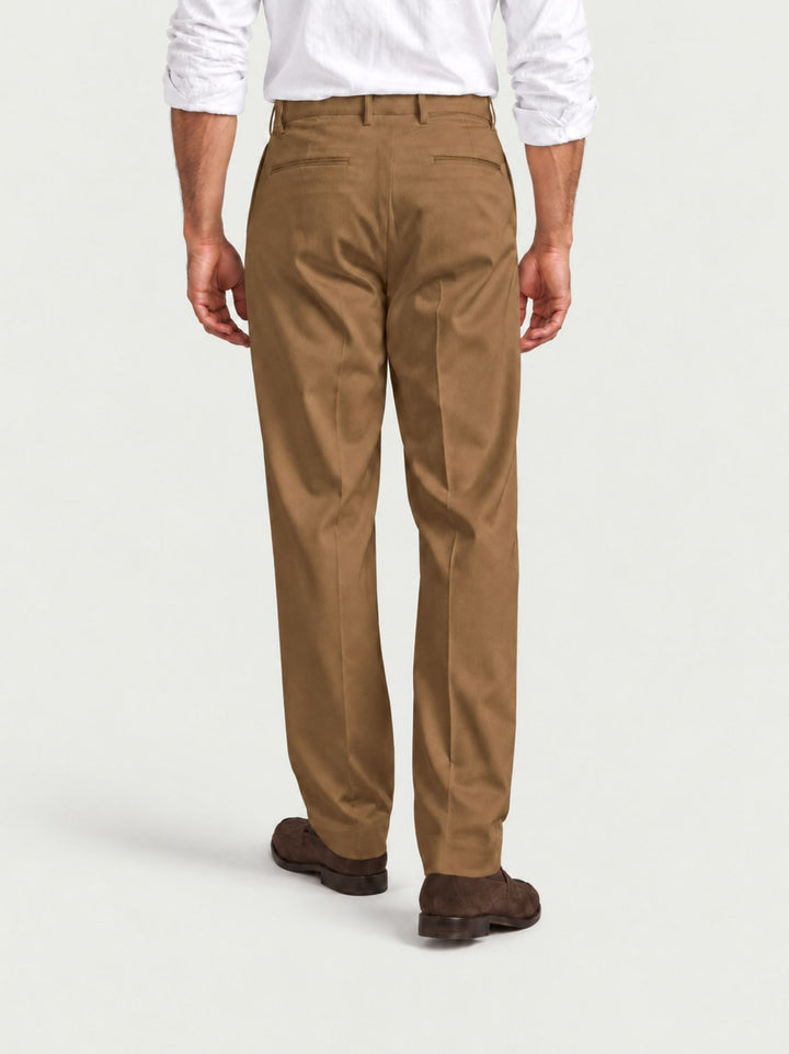 Pantalone doppia pince cotone nocciola P006CO0547M 2013 ANDREA MORANDO 