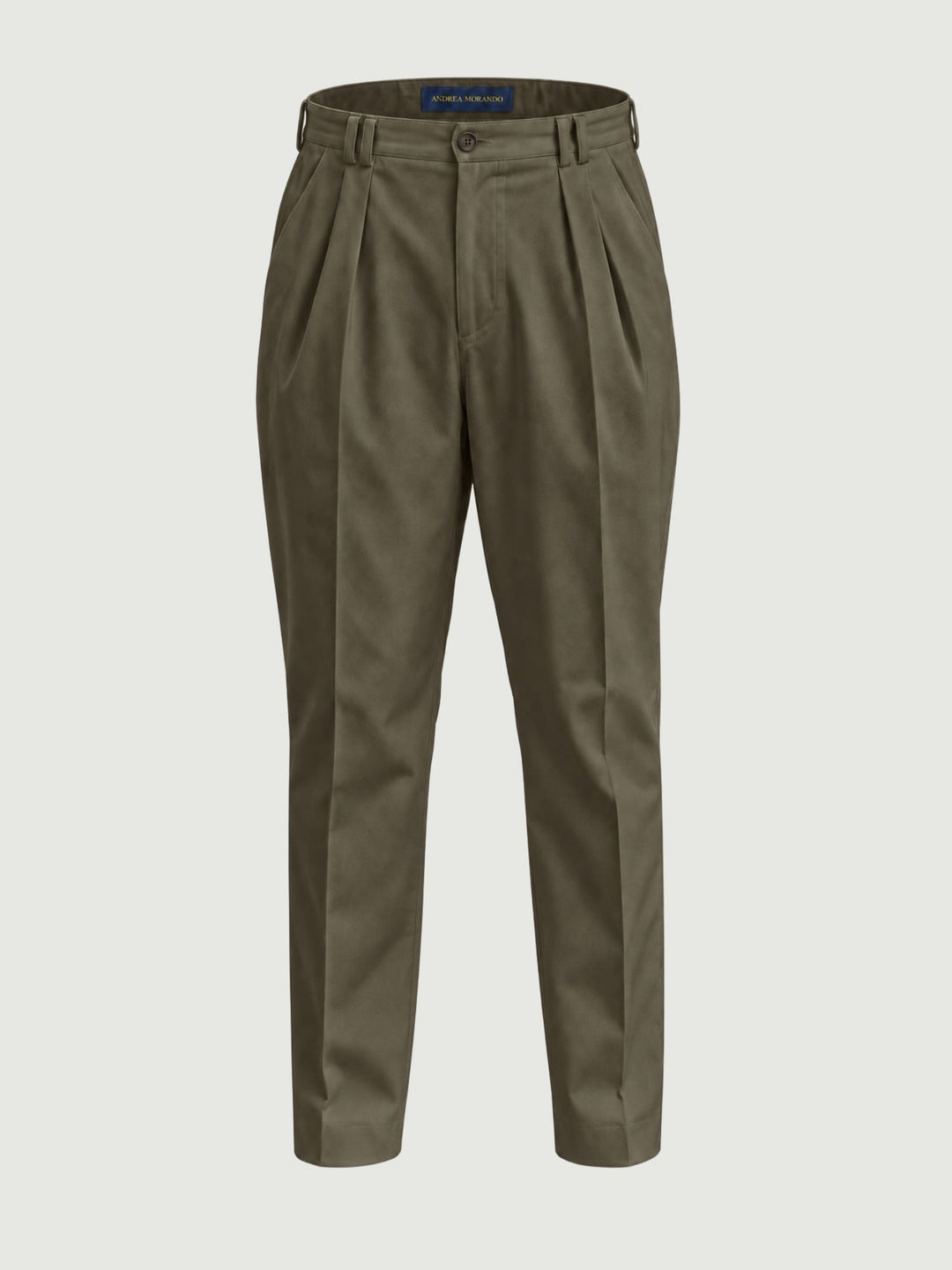 Pantalone doppia pince cotone militare P006CO0547M 4017 ANDREA MORANDO 