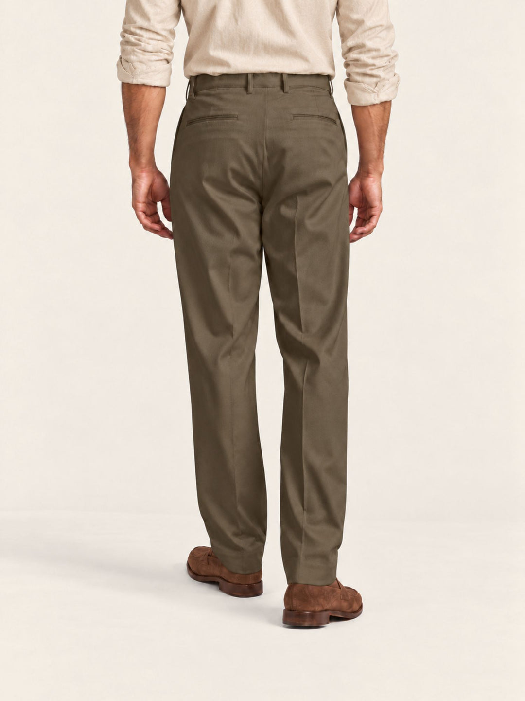 Pantalone doppia pince cotone militare P006CO0547M 4017 ANDREA MORANDO 