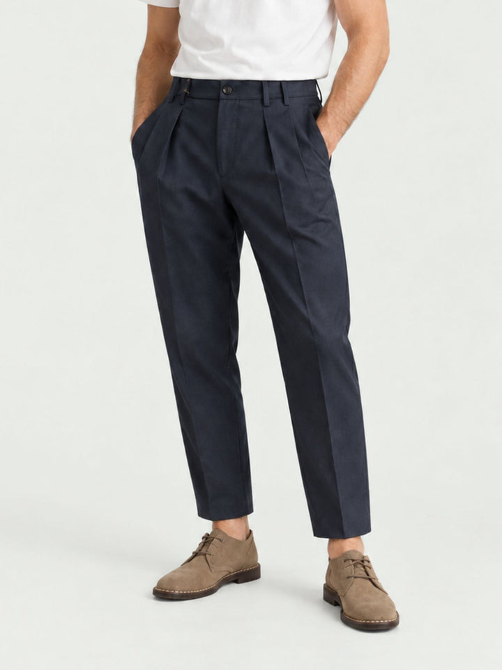 Pantalone chino con pinces navy P006PL0229M 7000 ANDREA MORANDO 