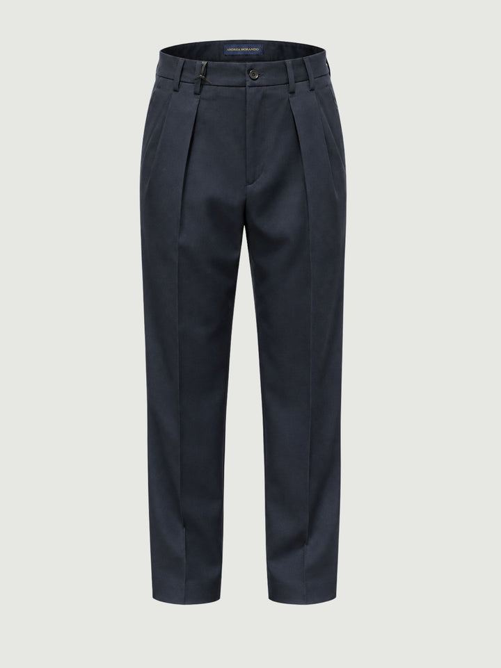 Pantalone chino con pinces navy P006PL0229M 7000 ANDREA MORANDO 