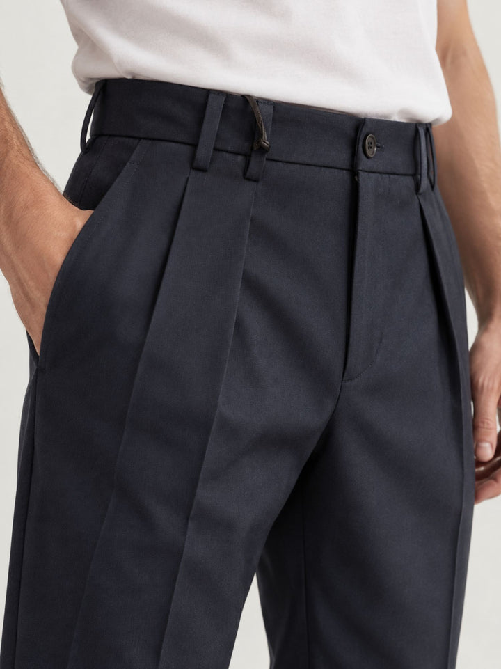 Pantalone chino con pinces navy P006PL0229M 7000 ANDREA MORANDO 