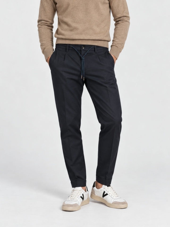 Pantalone chino con coulisse navy P008NY0024M 7000 ANDREA MORANDO 