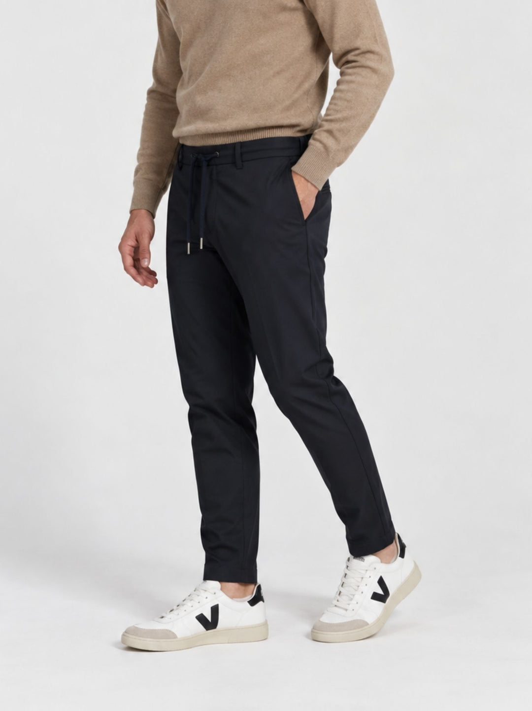Pantalone chino con coulisse navy P008NY0024M 7000 ANDREA MORANDO 