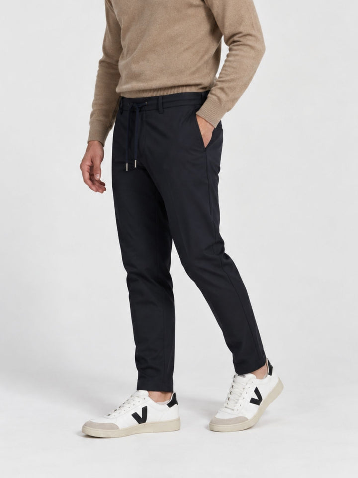 Pantalone chino con coulisse navy P008NY0024M 7000 ANDREA MORANDO 