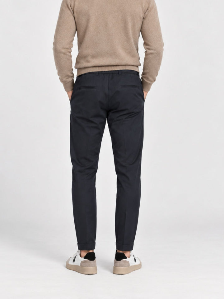Pantalone chino con coulisse navy P008NY0024M 7000 ANDREA MORANDO 