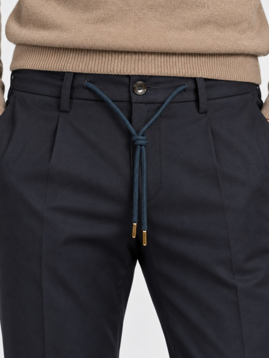 Pantalone chino con coulisse navy P008NY0024M 7000 ANDREA MORANDO 