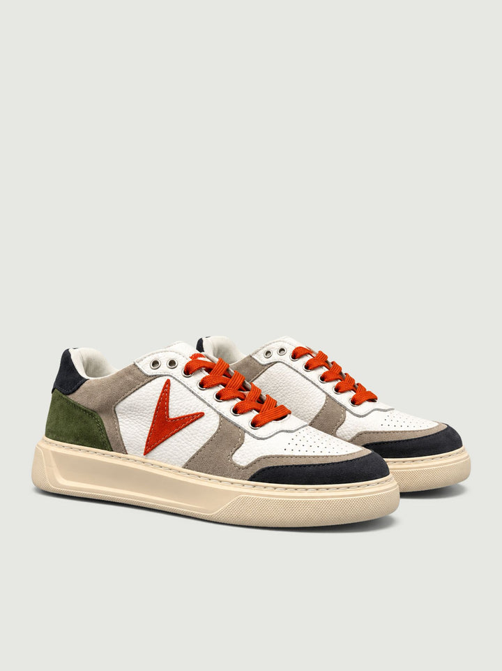 Sneaker in pelle martellata bianca con inserti colorati SNKBISUPER BL V2 