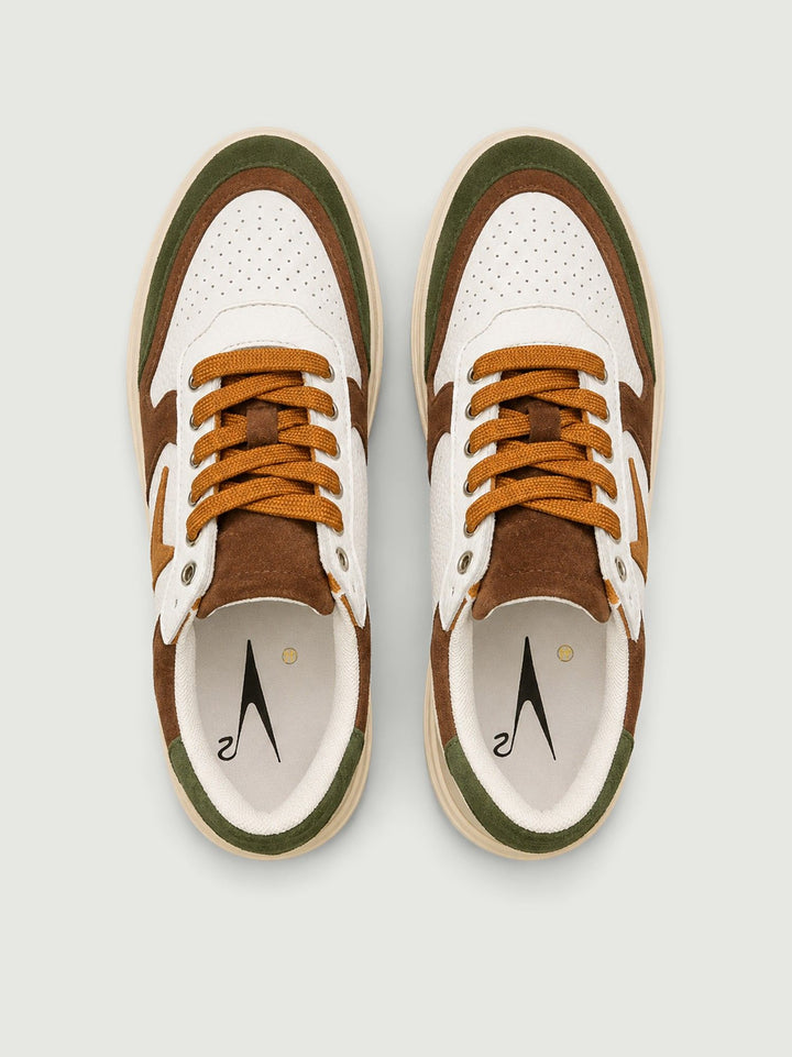 Sneaker in pelle martellata bianca con inserti colorati SNKBISUPER MI V2 