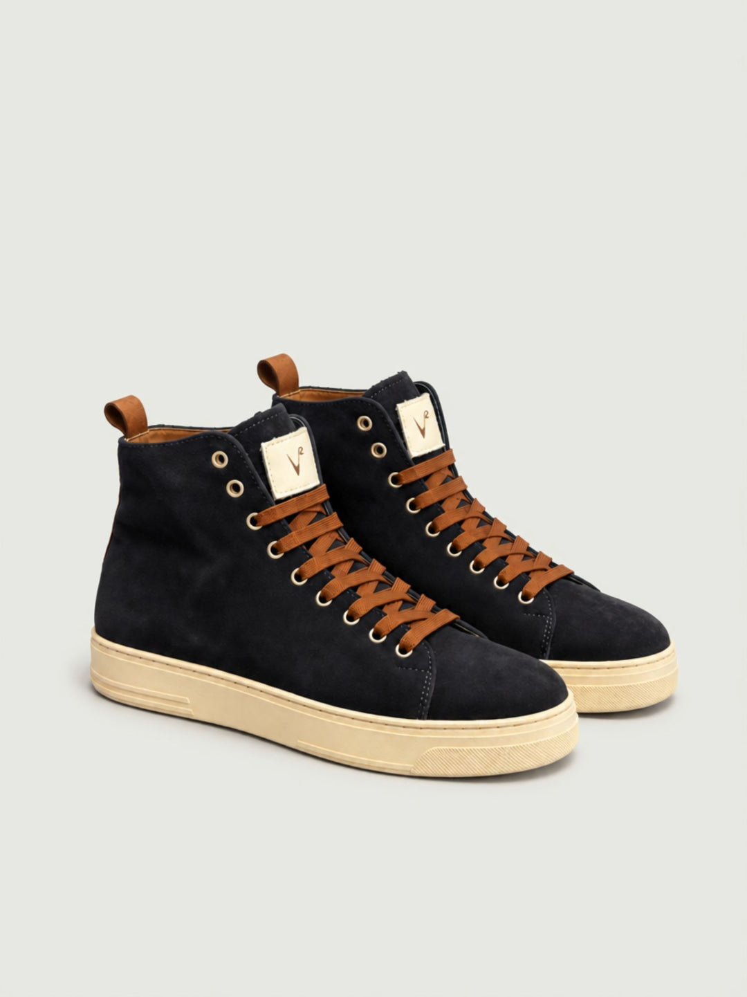 Sneaker alta imbottita in pelle scamosciata navy STITED BL V2 