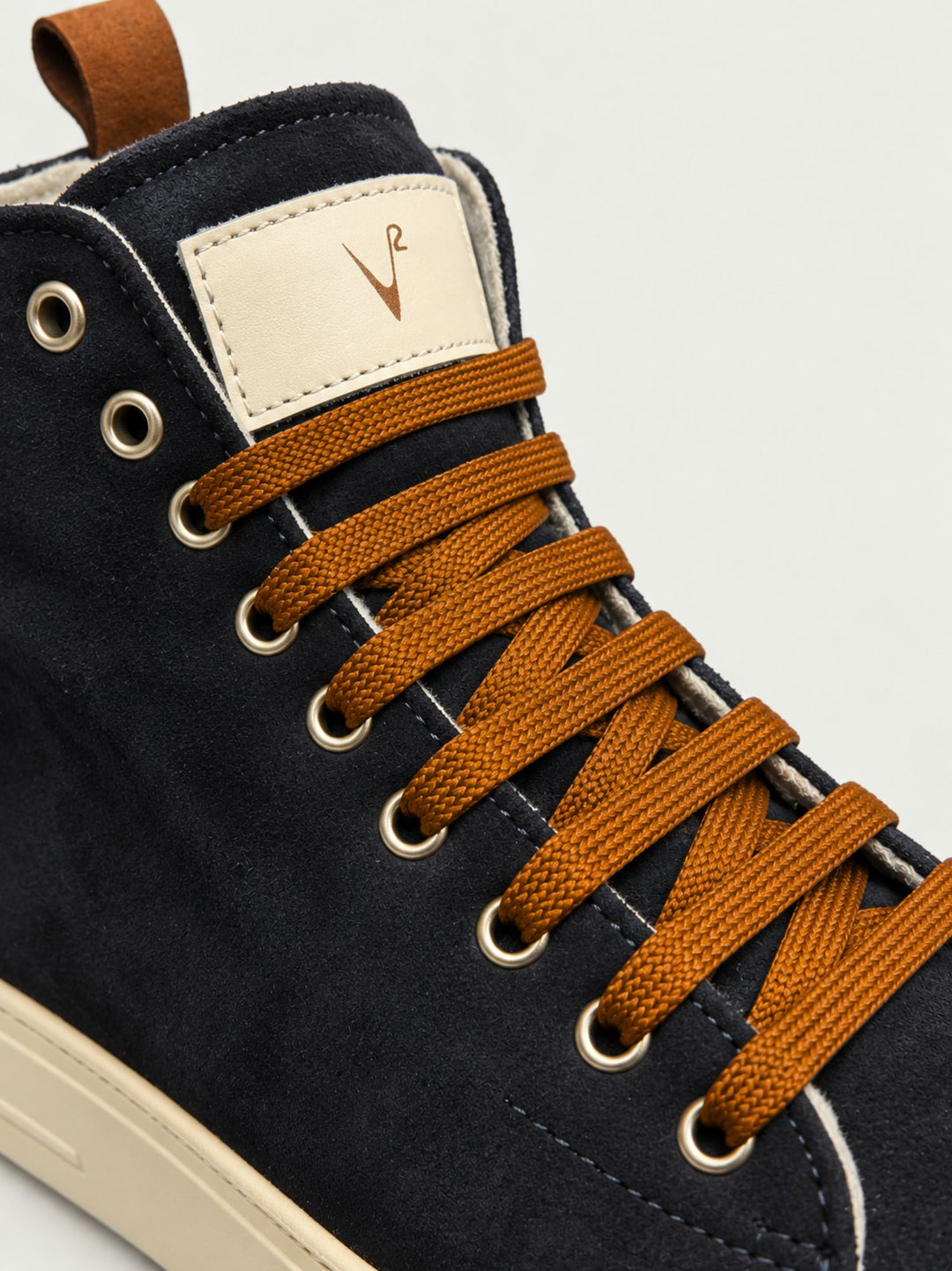 Sneaker alta imbottita in pelle scamosciata navy STITED BL V2 