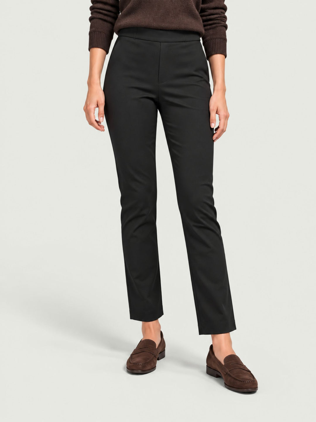 Pantalone a sigaretta stretch nero ALLORO/112 NERO ANDREA MORANDO 