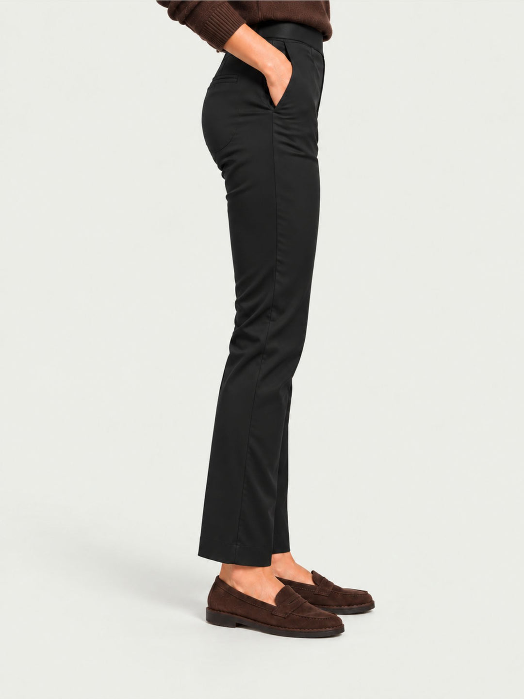 Pantalone a sigaretta stretch nero ALLORO/112 NERO ANDREA MORANDO 