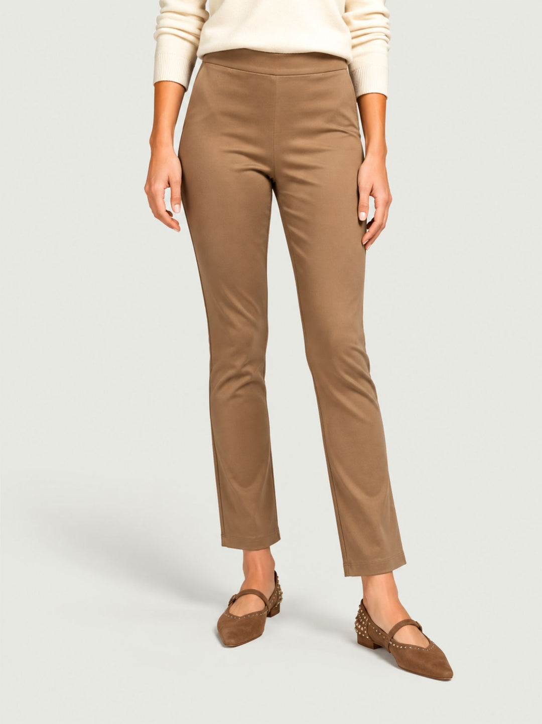 Pantalone a sigaretta stretch nocciola ALLORO/112 NOCCIOLA ANDREA MORANDO 
