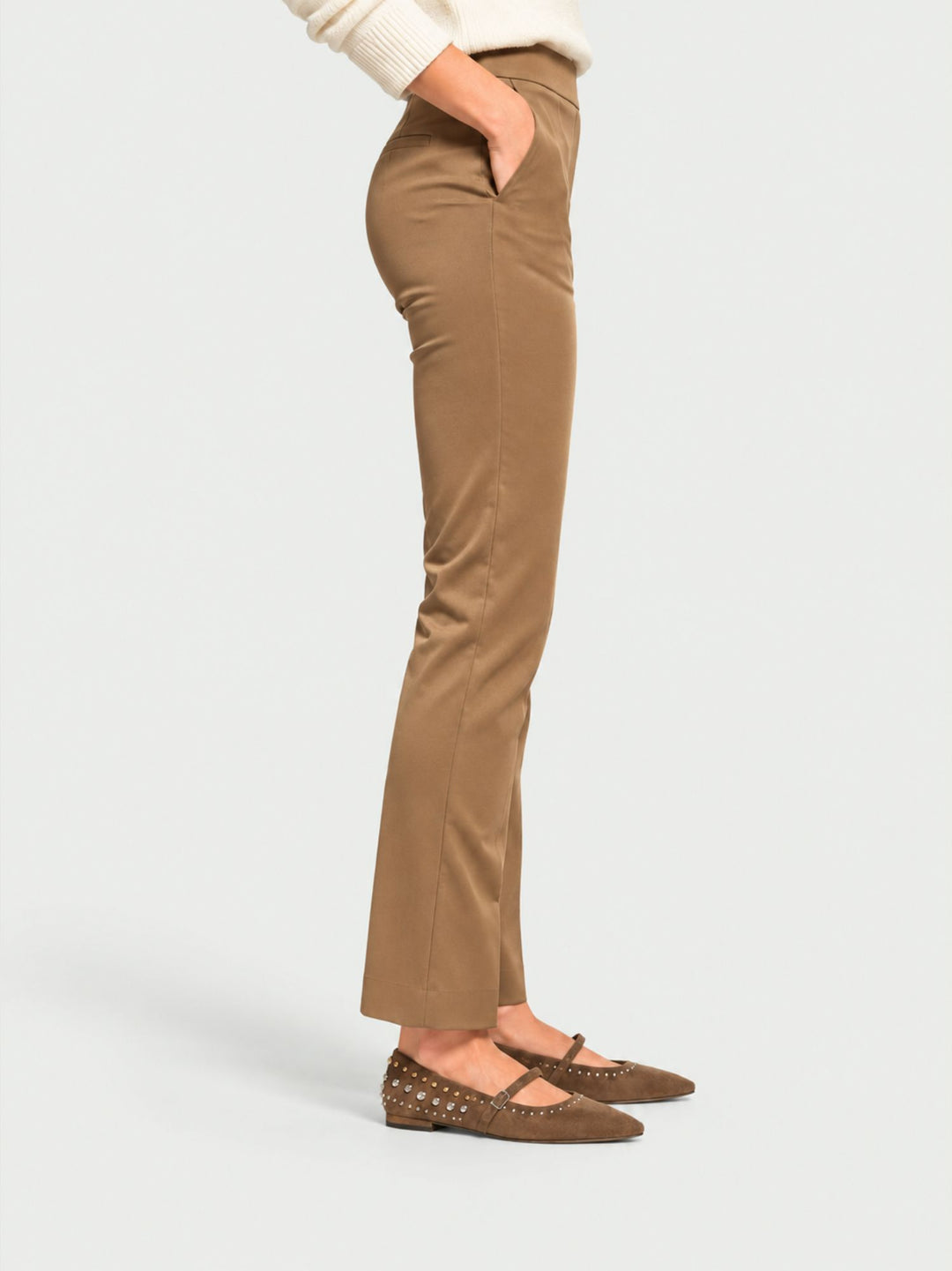 Pantalone a sigaretta stretch nocciola ALLORO/112 NOCCIOLA ANDREA MORANDO 