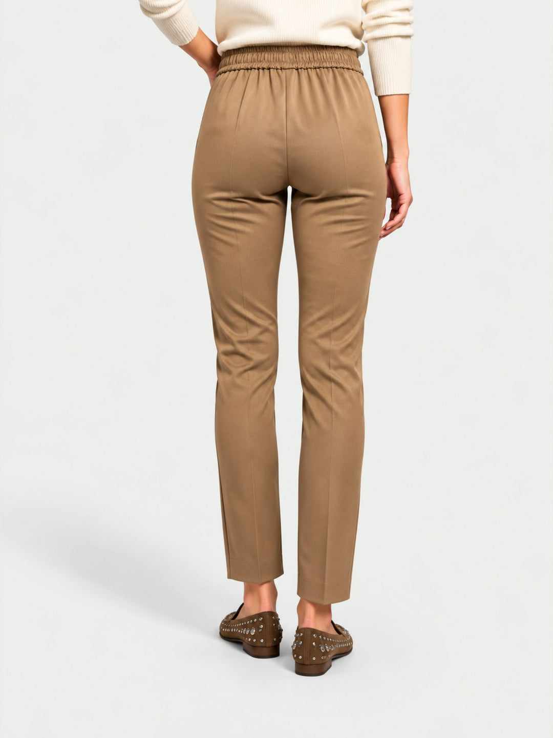 Pantalone a sigaretta stretch nocciola ALLORO/112 NOCCIOLA ANDREA MORANDO 