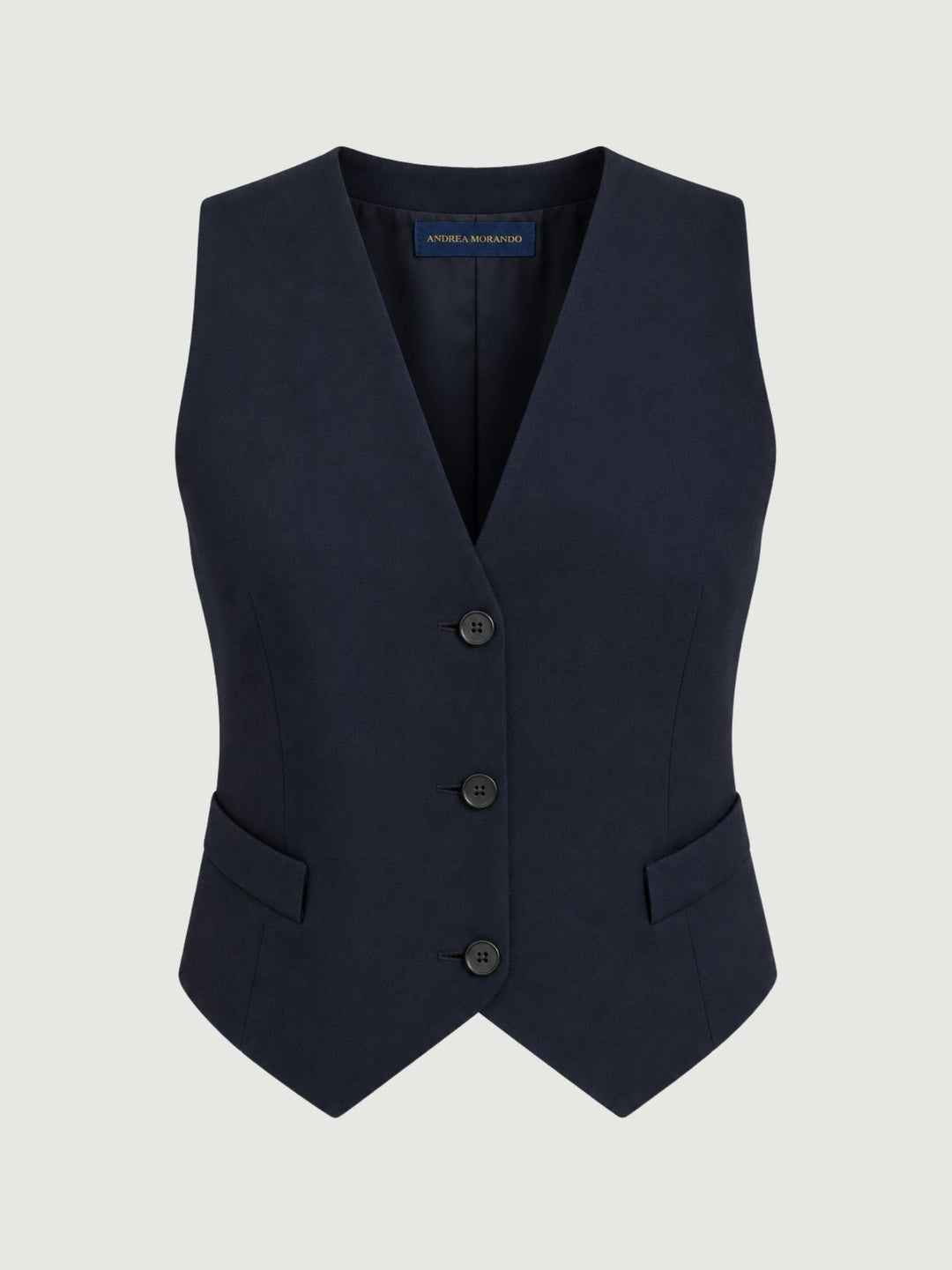 Gilet taglio sartoriale blu CRISTINA/305 BLU ANDREA MORANDO 