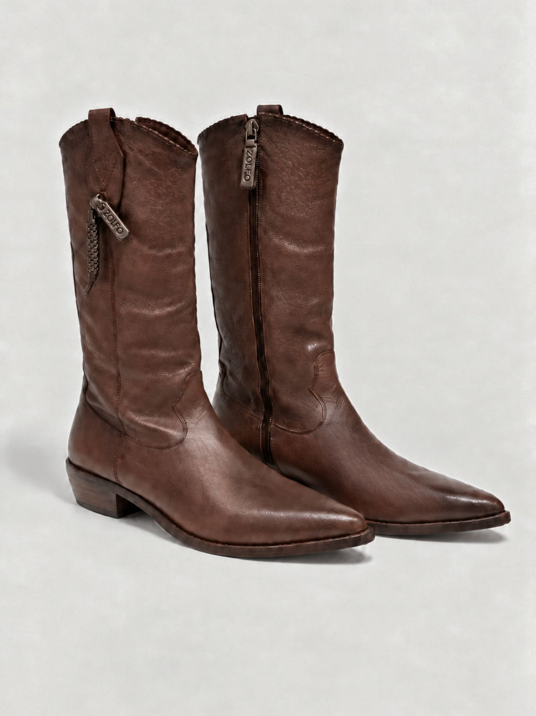 Stivale texano in pelle marrone 262-700-11 DARK BROWN ZOLFO 