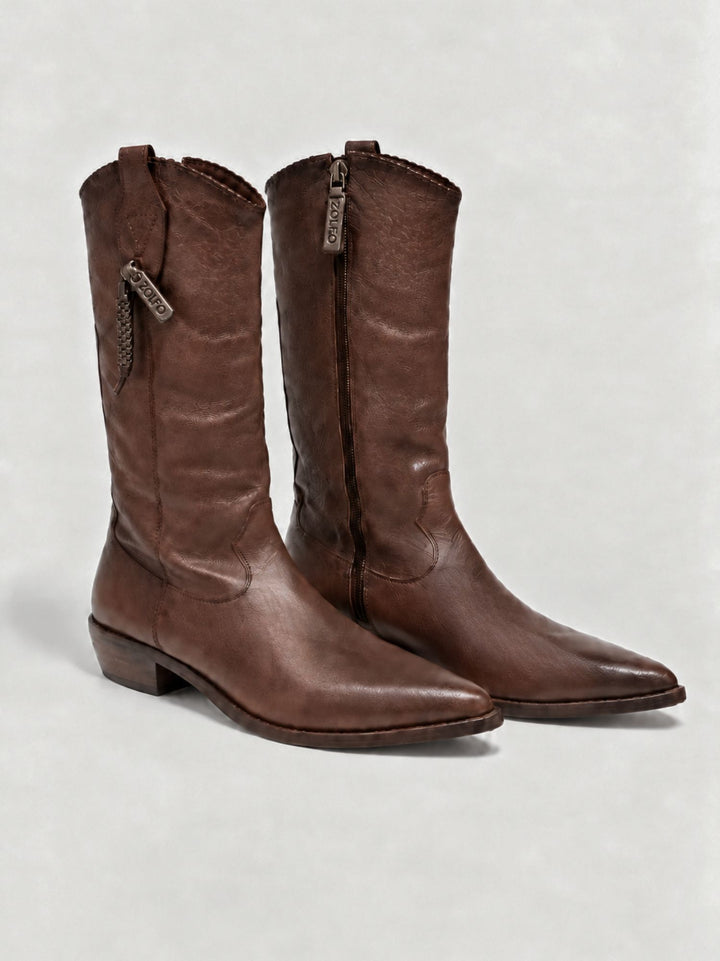 Stivale texano in pelle marrone 262-700-11 DARK BROWN ZOLFO 