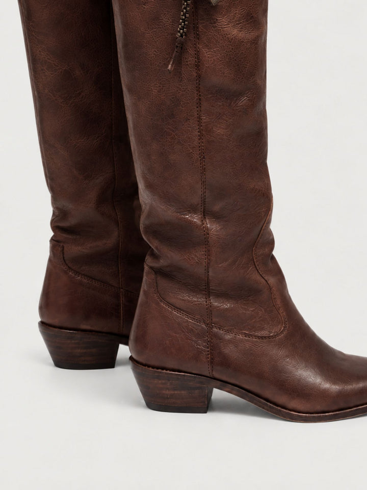 Stivale texano in pelle marrone 262-700-11 DARK BROWN ZOLFO 