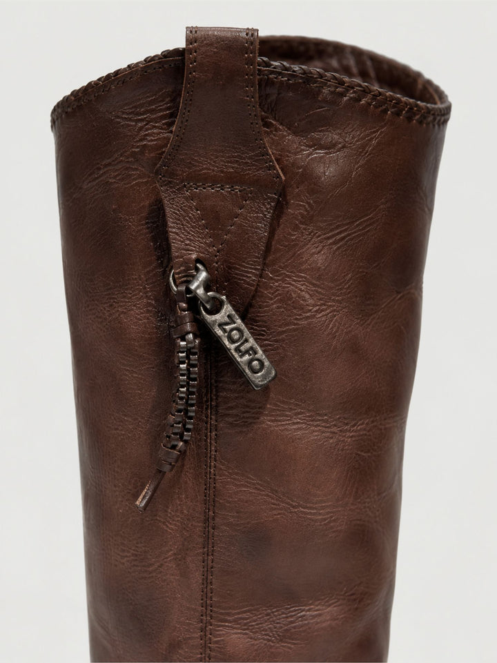 Stivale texano in pelle marrone 262-700-11 DARK BROWN ZOLFO 