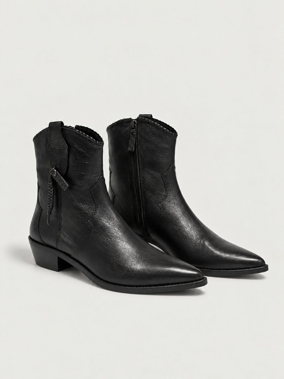 Stivaletto texano in pelle nera 262-700-12 BLACK ZOLFO 