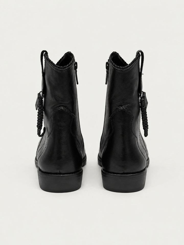 Stivaletto texano in pelle nera 262-700-12 BLACK ZOLFO 