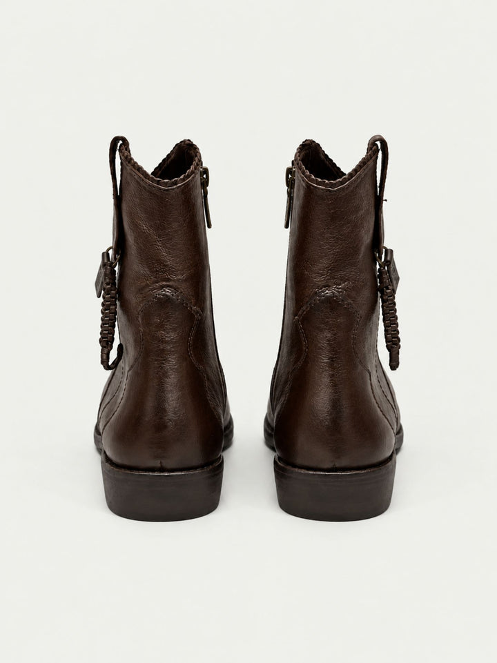 Stivaletto texano in pelle marrone 262-700-12 DARK BROWN ANDREA MORANDO 