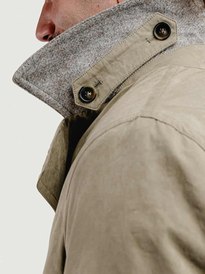 IMPERMEABILE TERENCE BEIGE CON INTERNO IN LANA