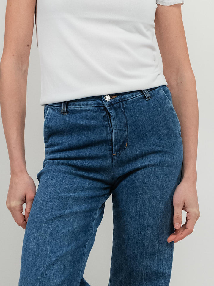 JEANS A PALAZZO LAVAGGIO MEDIO