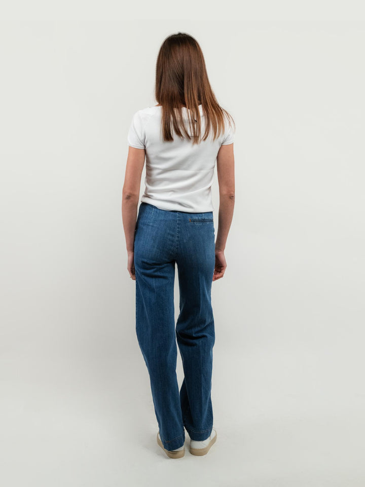 JEANS A PALAZZO LAVAGGIO MEDIO