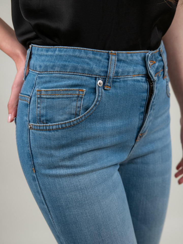 JEANS A ZAMPA DENIM CHIARO