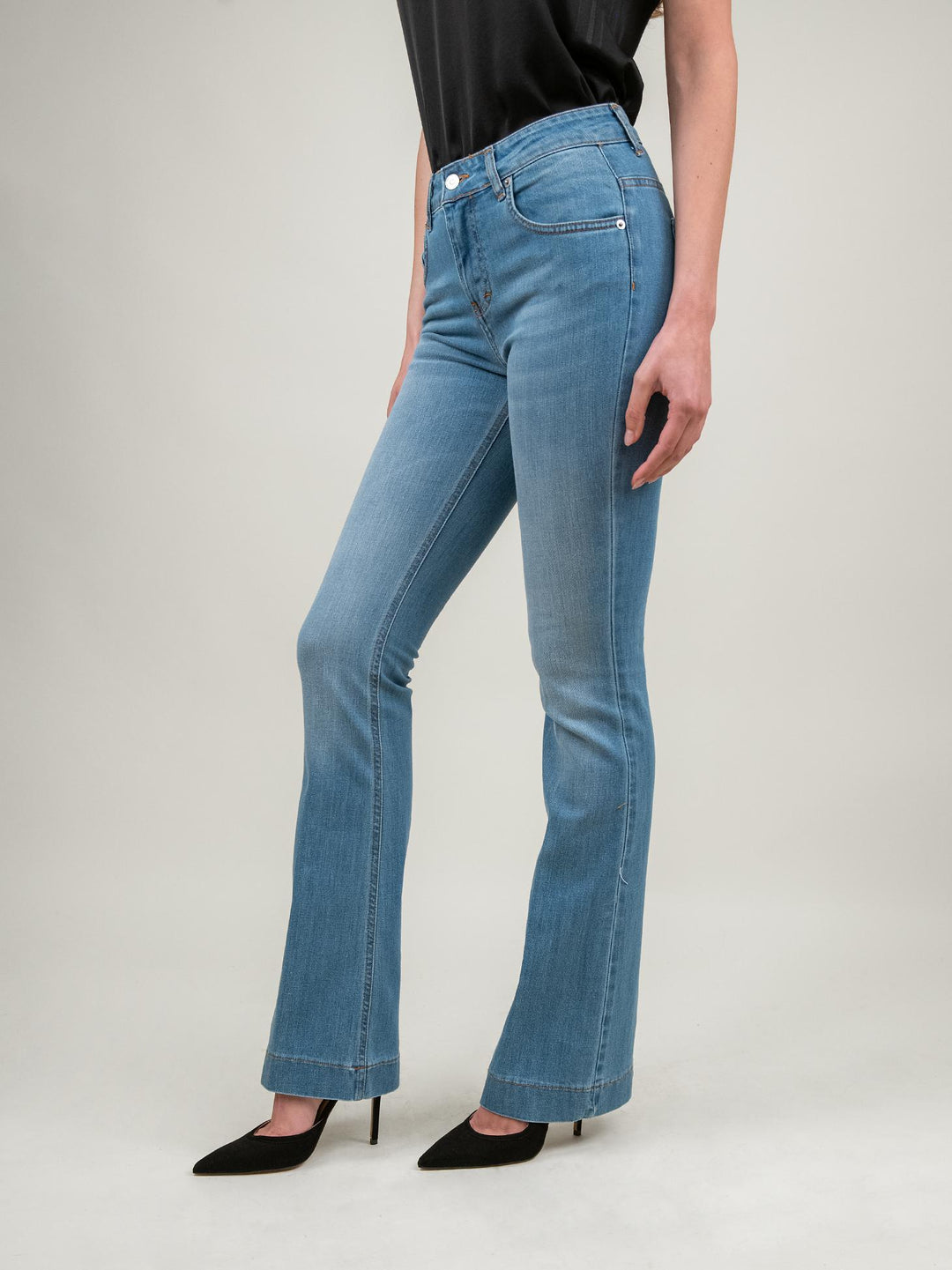 JEANS A ZAMPA DENIM CHIARO